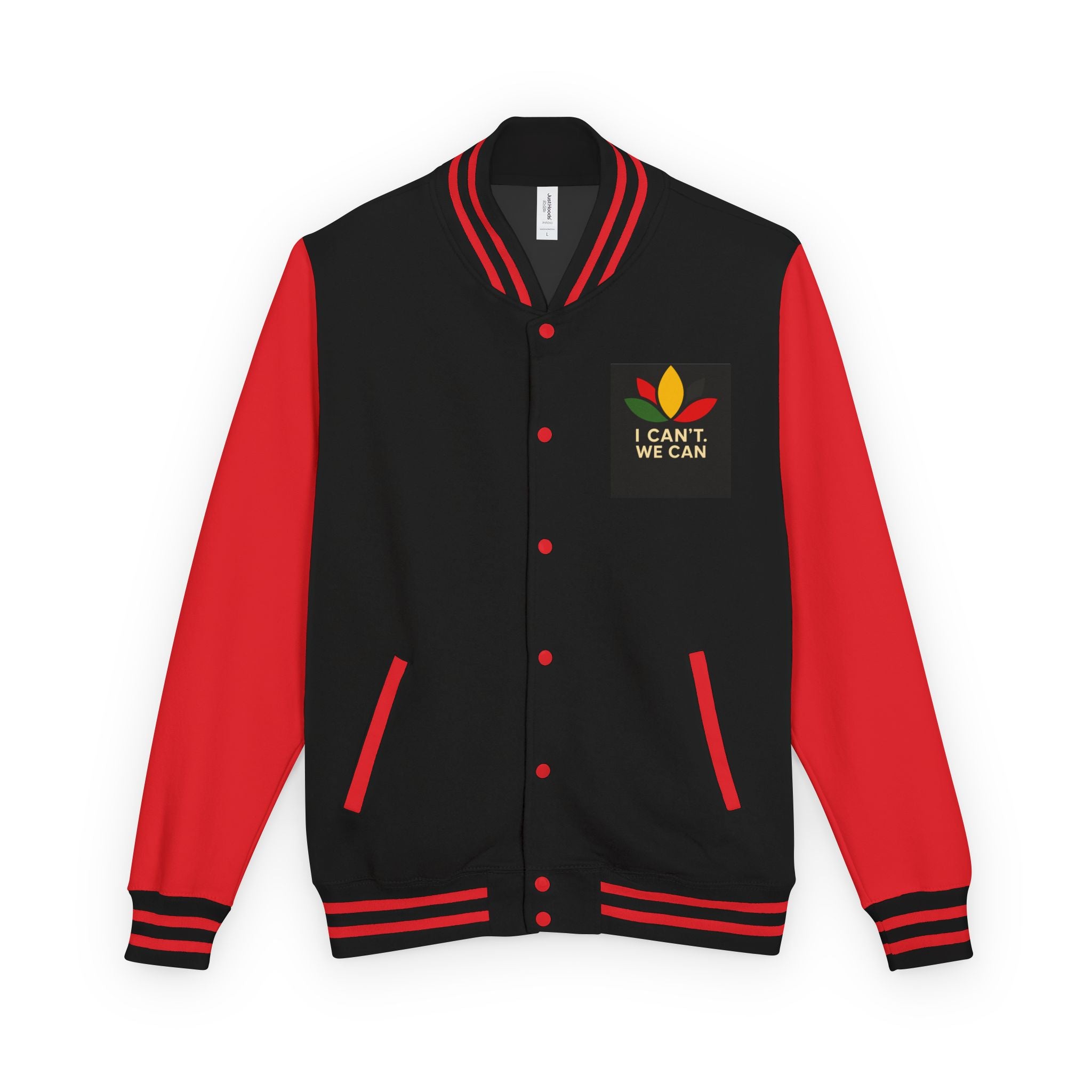 Letterman Jacket — Classic Black & White Varsity Jacket with Chest Emblem