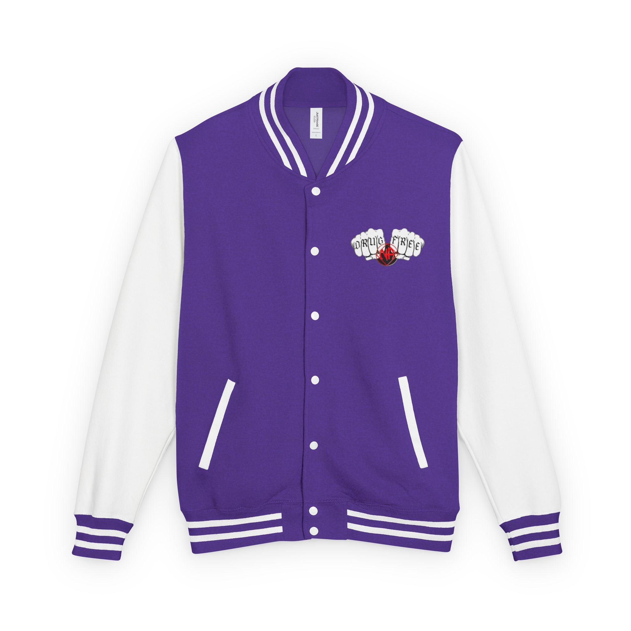 Letterman Jacket — Classic Black & White Varsity Jacket with Chest Emblem