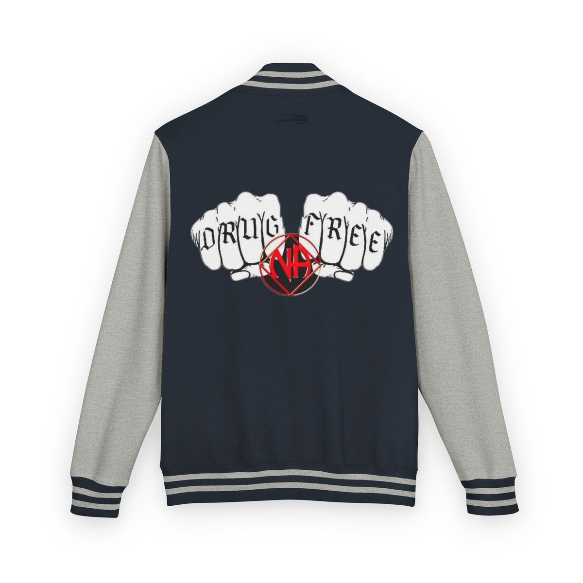 Letterman Jacket — Classic Black & White Varsity Jacket with Chest Emblem