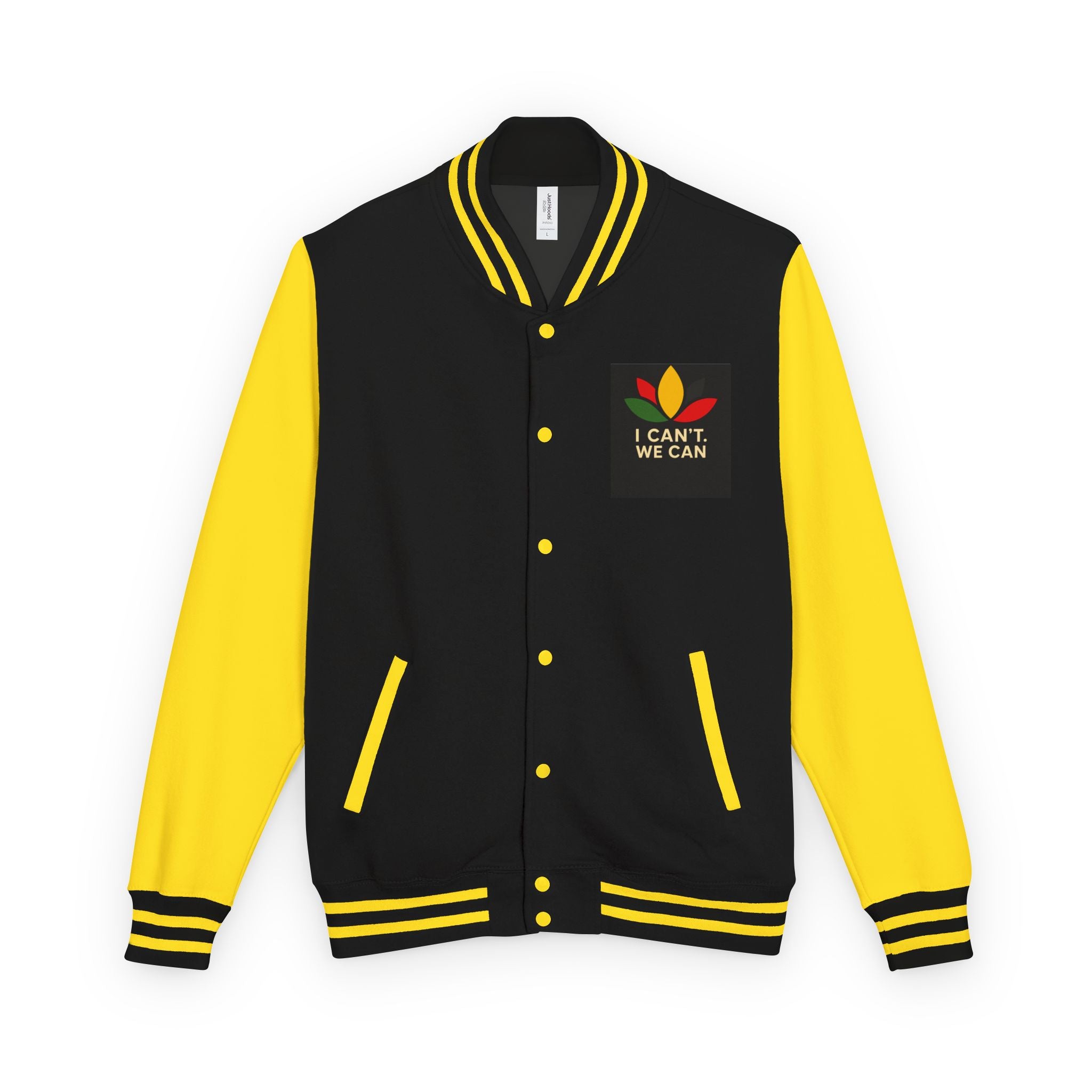 Letterman Jacket — Classic Black & White Varsity Jacket with Chest Emblem