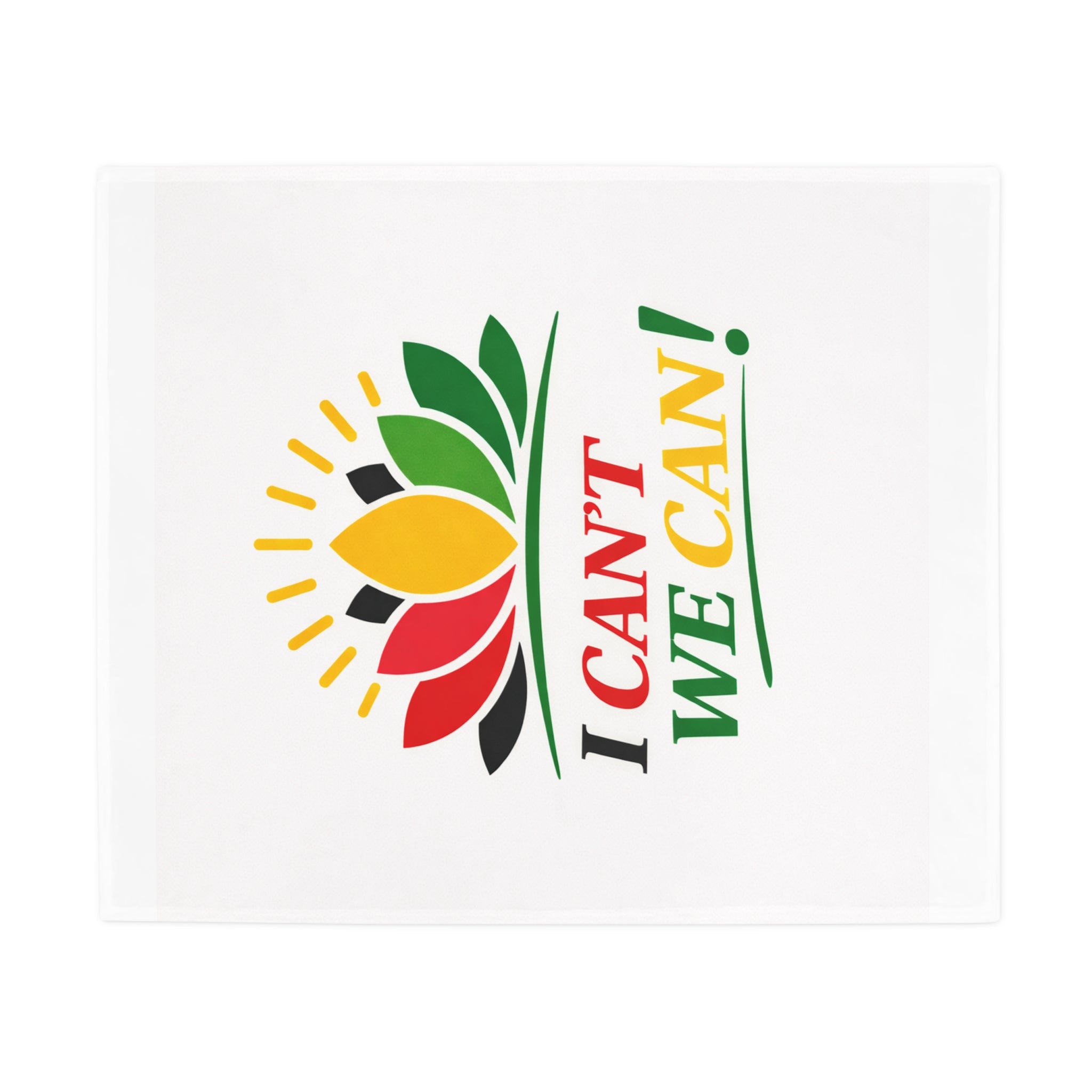 Fleece Blanket — "I CAN'T / WE CAN!" Unity Lotus Motivational Throw