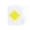Yellow Geometric Diamond Greeting Card — Minimalist Blank Note Card (1/10/30/50 pcs)