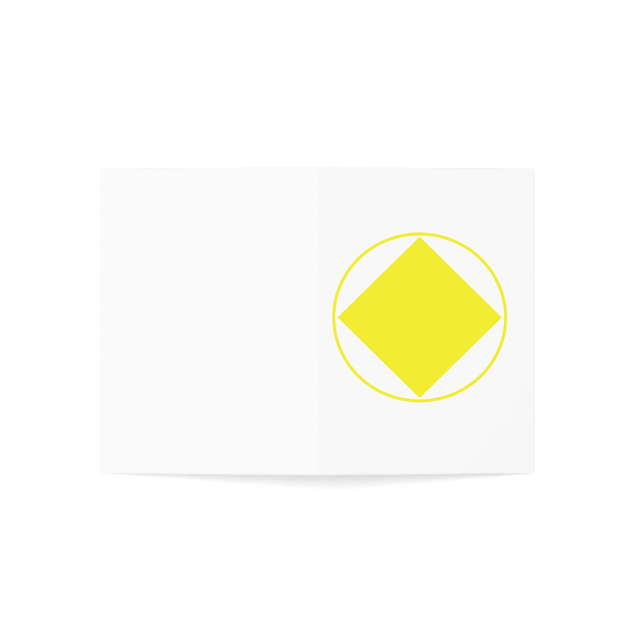 Yellow Geometric Diamond Greeting Card — Minimalist Blank Note Card (1/10/30/50 pcs)