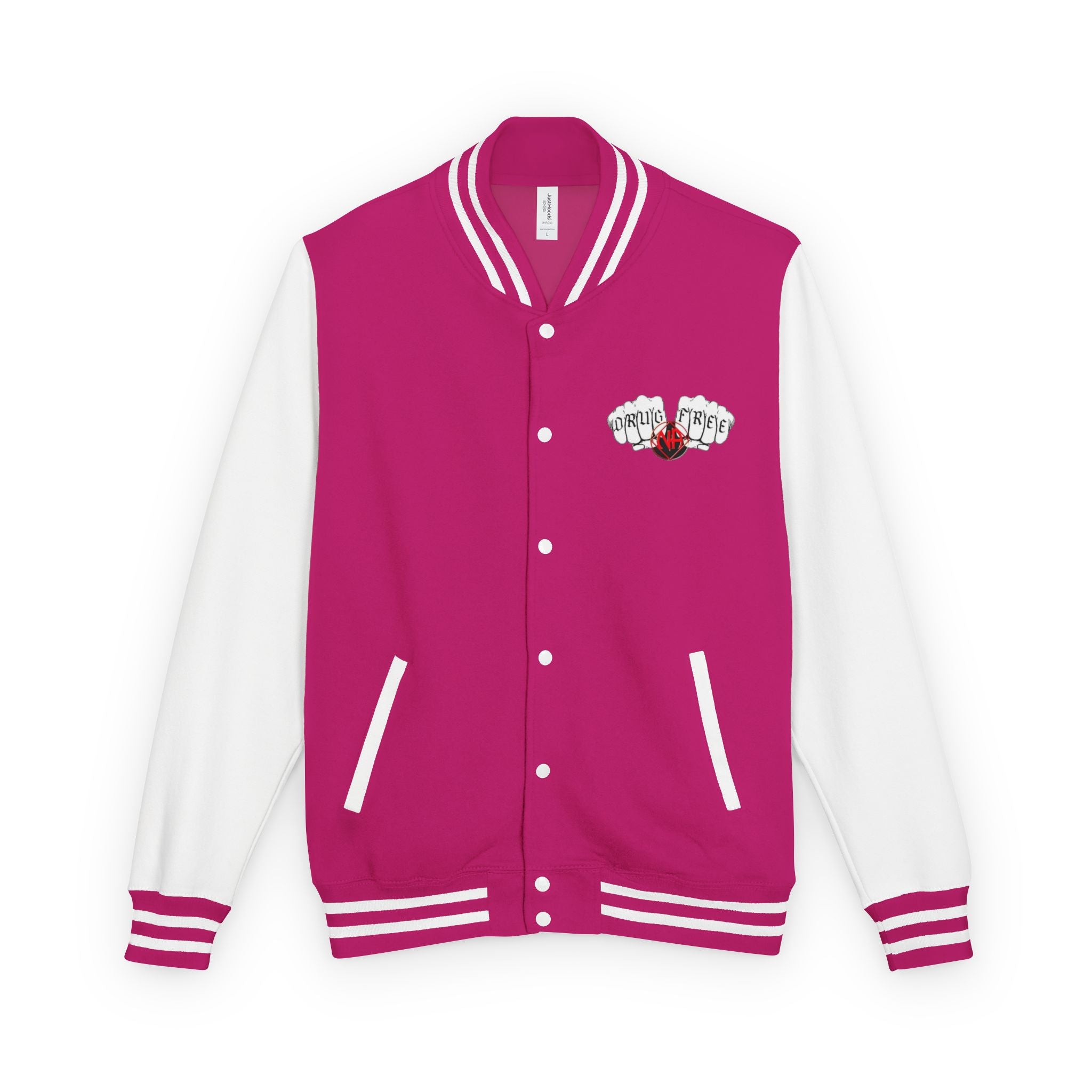 Letterman Jacket — Classic Black & White Varsity Jacket with Chest Emblem