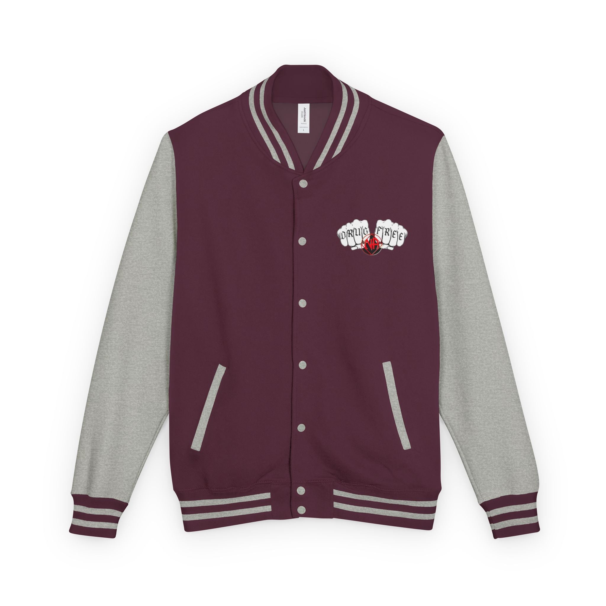 Letterman Jacket — Classic Black & White Varsity Jacket with Chest Emblem