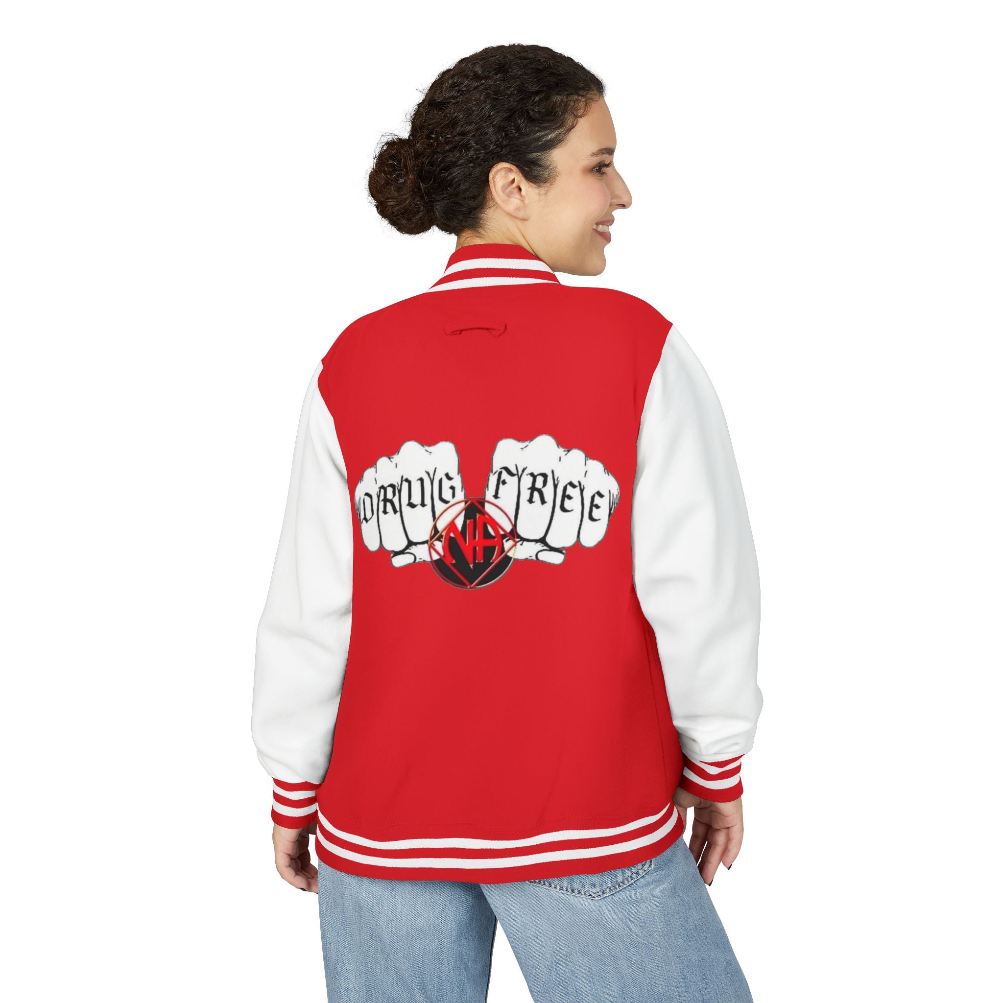 Letterman Jacket — Classic Black & White Varsity Jacket with Chest Emblem