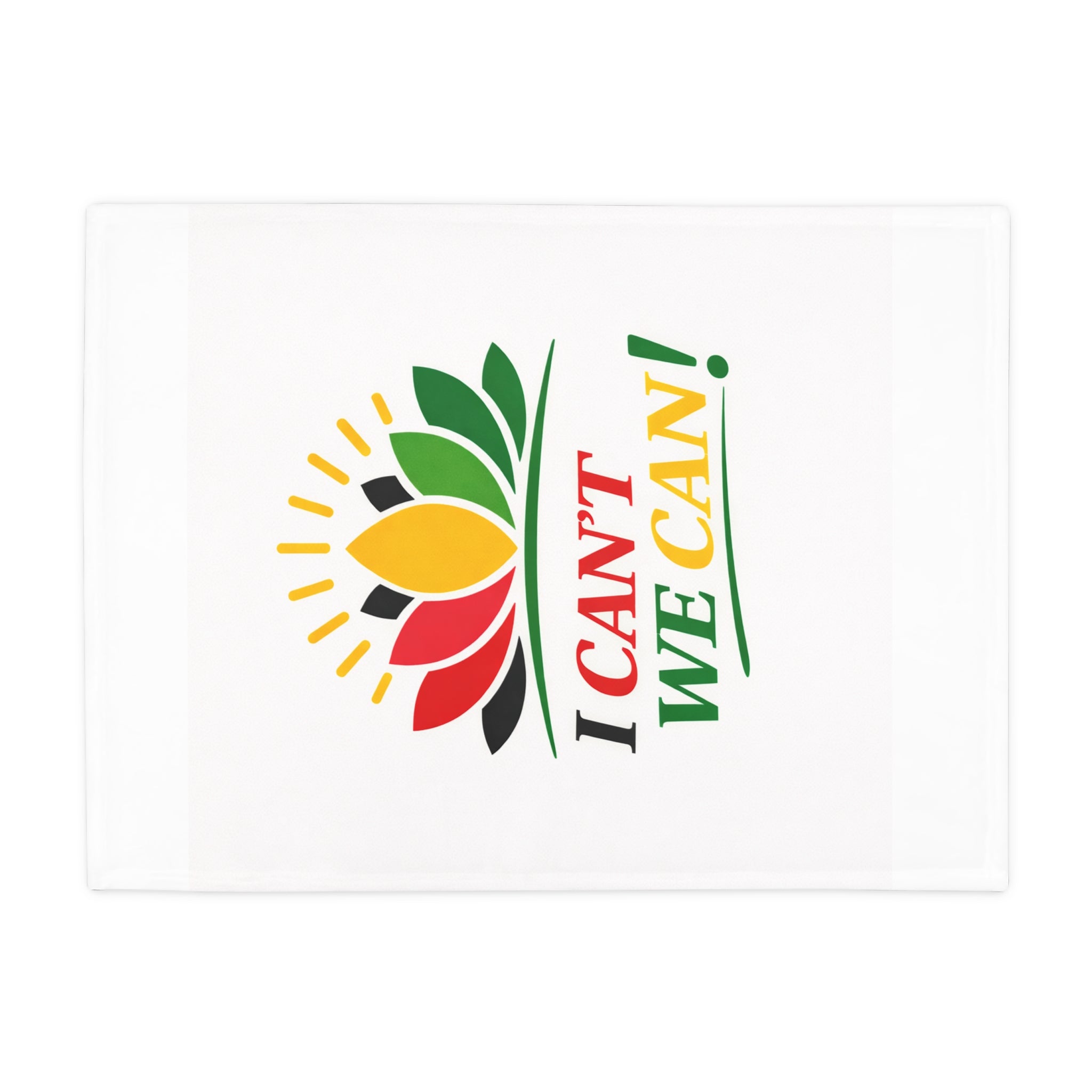 Fleece Blanket — "I CAN'T / WE CAN!" Unity Lotus Motivational Throw