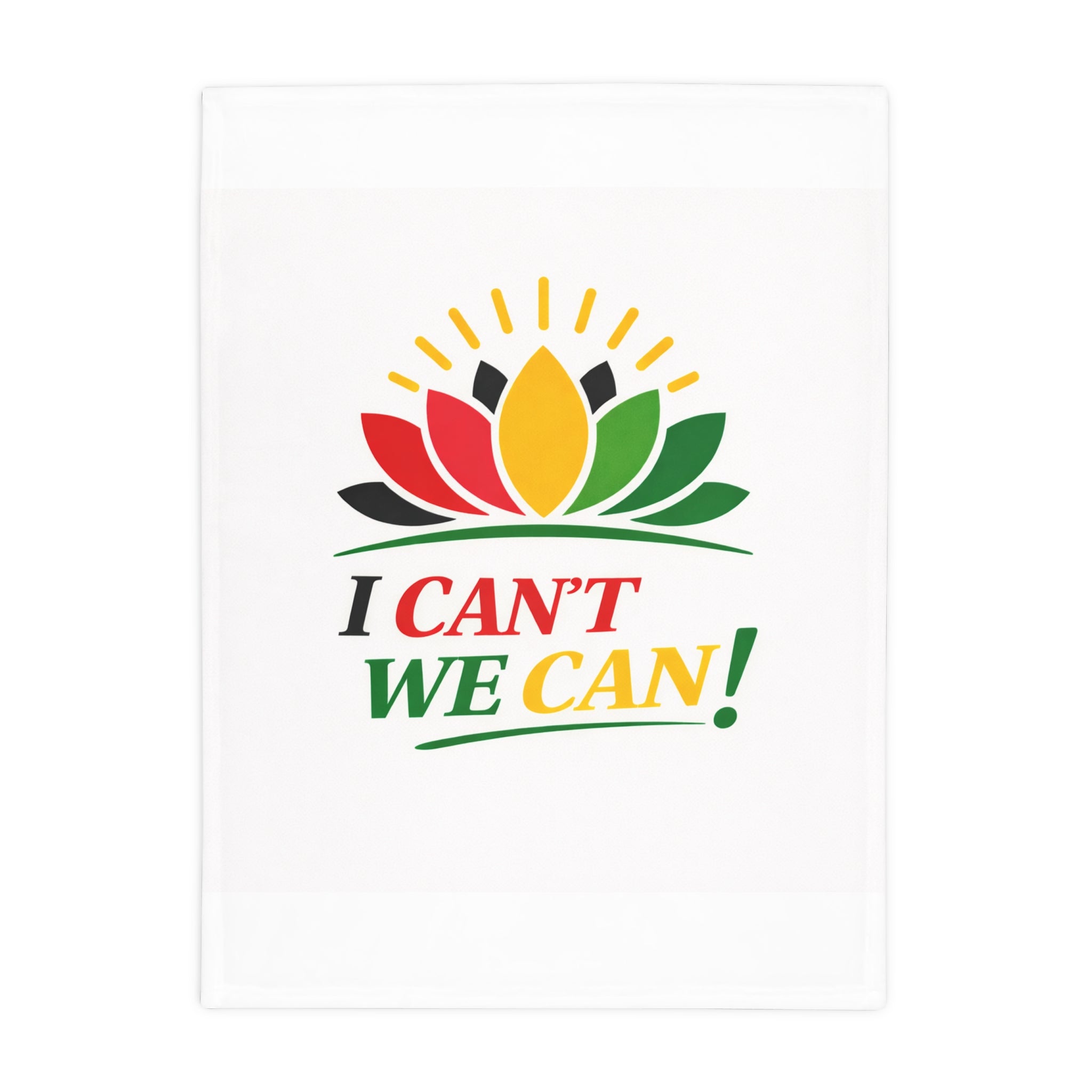 Fleece Blanket — "I CAN'T / WE CAN!" Unity Lotus Motivational Throw
